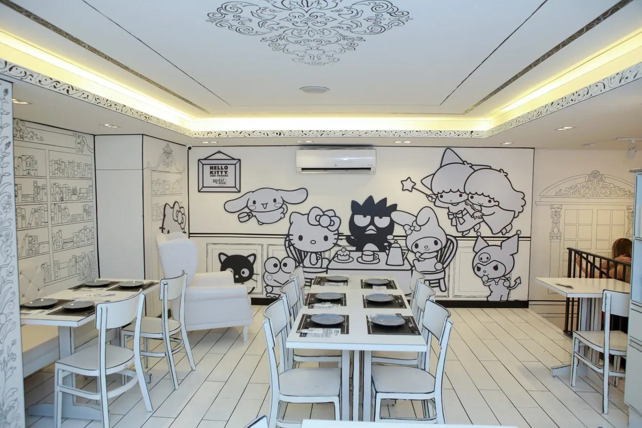 Ambiente do restaurante Hello Kitty and Friends 2D by Eat Asia